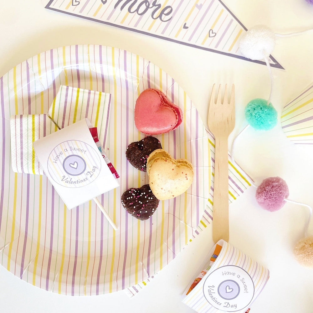 Valentines Day "Love you more" Lollipop Covers & Pennant Flag