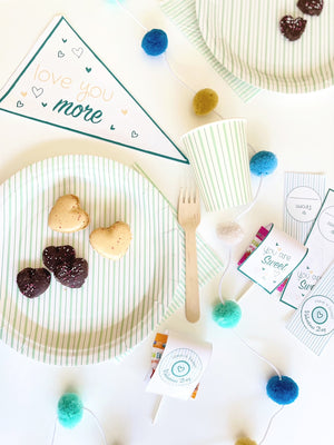 Valentines Day "Love you more" Lollipop Covers & Pennant Flag