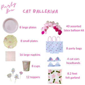 Cat Ballerina Party Supplies in a Box - Pooka Party