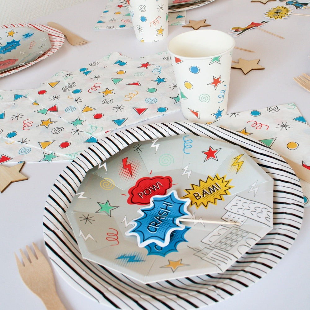 Black and white paper plates- Pooka Party