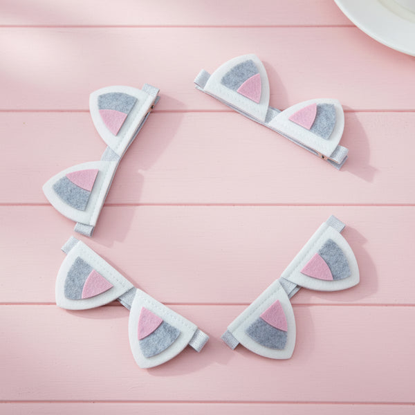 4 white pink cat ears headband - Pooka Party