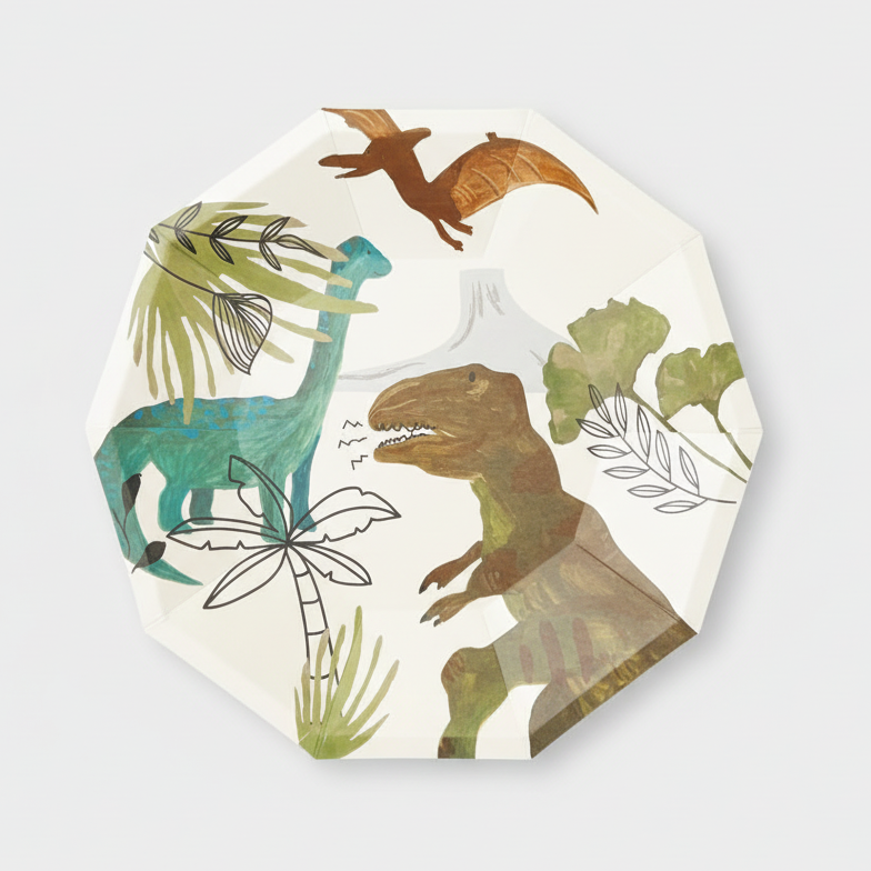 Dinosaur Small Plates (Set of 8) - Pooka Party