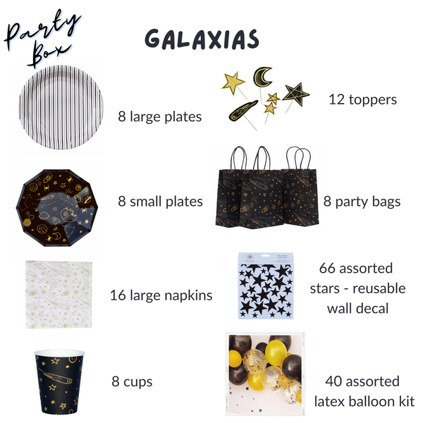 Galaxias Party Supplies in a Box - Pooka Party