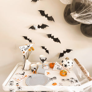 Cute Dracula Mummy Pumpkin Halloween Pennant Flag & Cutout Printables - Pooka Party