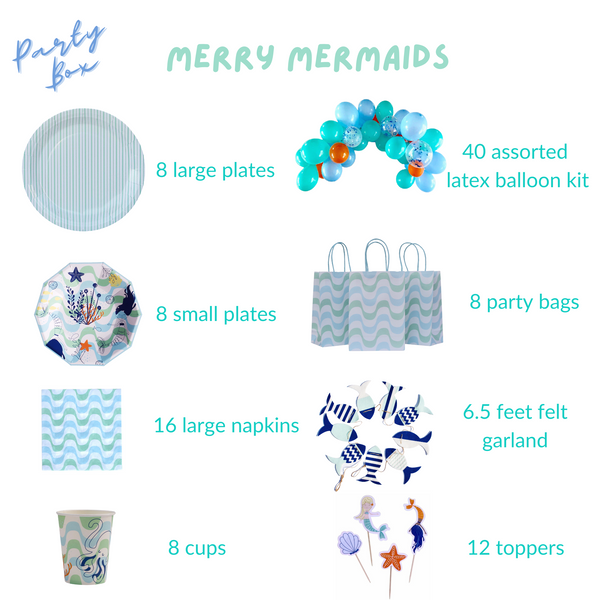 Merry Mermaids Party Supplies in a Box - Pooka Party