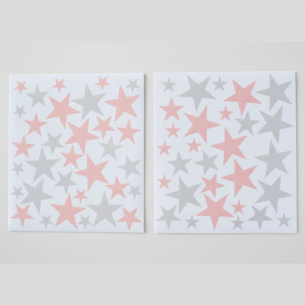 Pink and Gray Stars Wall Decal - Pooka Party