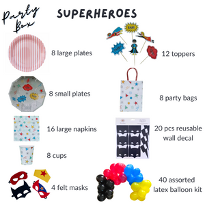 Superhero Party Supplies in a Box - Pooka Party