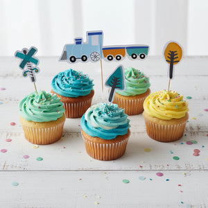 Steam Train Cupcake Toppers - Pooka Party