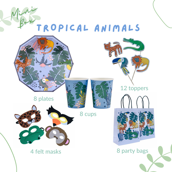 Tropical Animals Party Supplies in a Box - Pooka Party