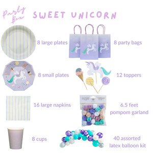 Sweet Unicorn Party Supplies in a Box - Pooka Party