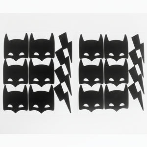 Super Heroes Wall Decal - Black (20 Pcs) - Pooka Party