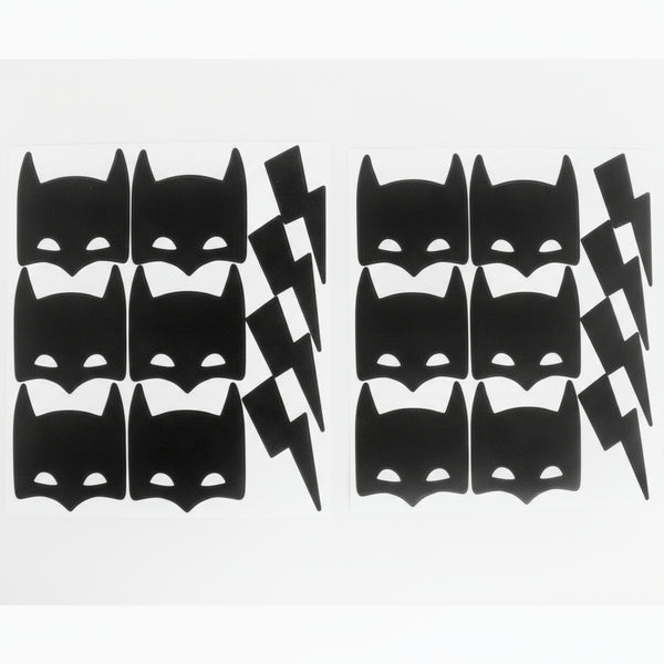 Super Heroes Wall Decal - Black (20 Pcs) - Pooka Party